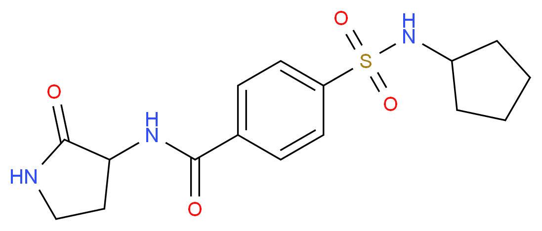 4-[(cyclopentylamino)sulfonyl]-N-(2-oxo-3-pyrrolidinyl)benzamide_分子结构_CAS_)