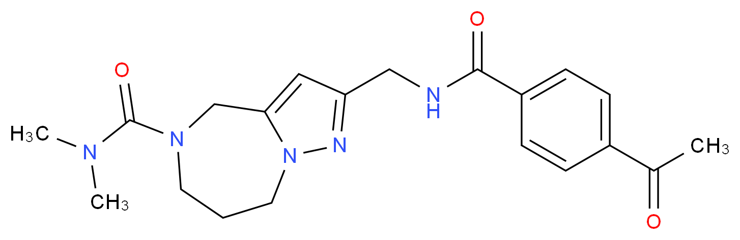 2-{[(4-acetylbenzoyl)amino]methyl}-N,N-dimethyl-7,8-dihydro-4H-pyrazolo[1,5-a][1,4]diazepine-5(6H)-carboxamide_分子结构_CAS_)