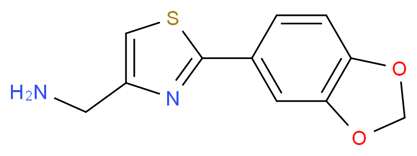 C-(2-BENZO[1,3]DIOXOL-5-YL-THIAZOL-4-YL)-METHYLAMINE_分子结构_CAS_885279-79-8)