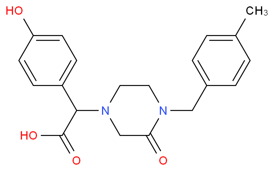 (4-hydroxyphenyl)[4-(4-methylbenzyl)-3-oxopiperazin-1-yl]acetic acid_分子结构_CAS_)