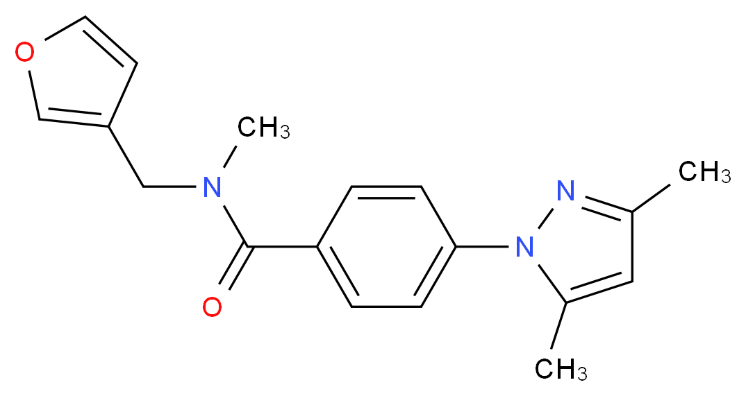 4-(3,5-dimethyl-1H-pyrazol-1-yl)-N-(3-furylmethyl)-N-methylbenzamide_分子结构_CAS_)