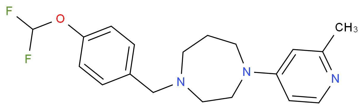 1-[4-(difluoromethoxy)benzyl]-4-(2-methyl-4-pyridinyl)-1,4-diazepane_分子结构_CAS_)