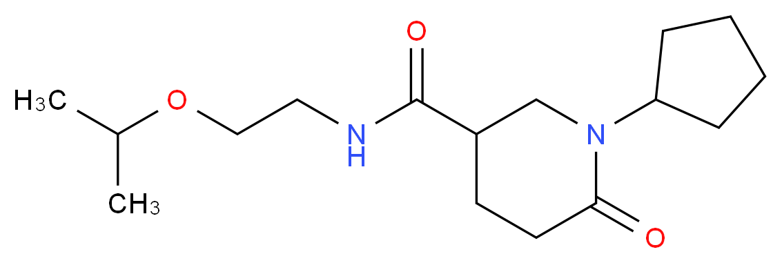 1-cyclopentyl-N-(2-isopropoxyethyl)-6-oxo-3-piperidinecarboxamide_分子结构_CAS_)