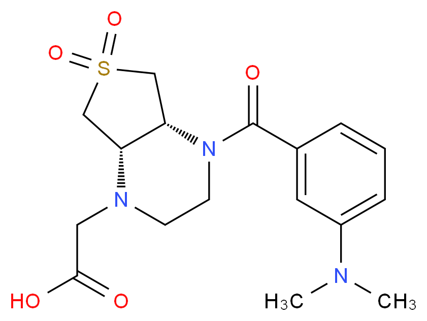 [(4aR*,7aS*)-4-[3-(dimethylamino)benzoyl]-6,6-dioxidohexahydrothieno[3,4-b]pyrazin-1(2H)-yl]acetic acid_分子结构_CAS_)