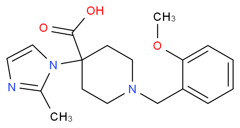 1-(2-methoxybenzyl)-4-(2-methyl-1H-imidazol-1-yl)piperidine-4-carboxylic acid_分子结构_CAS_)