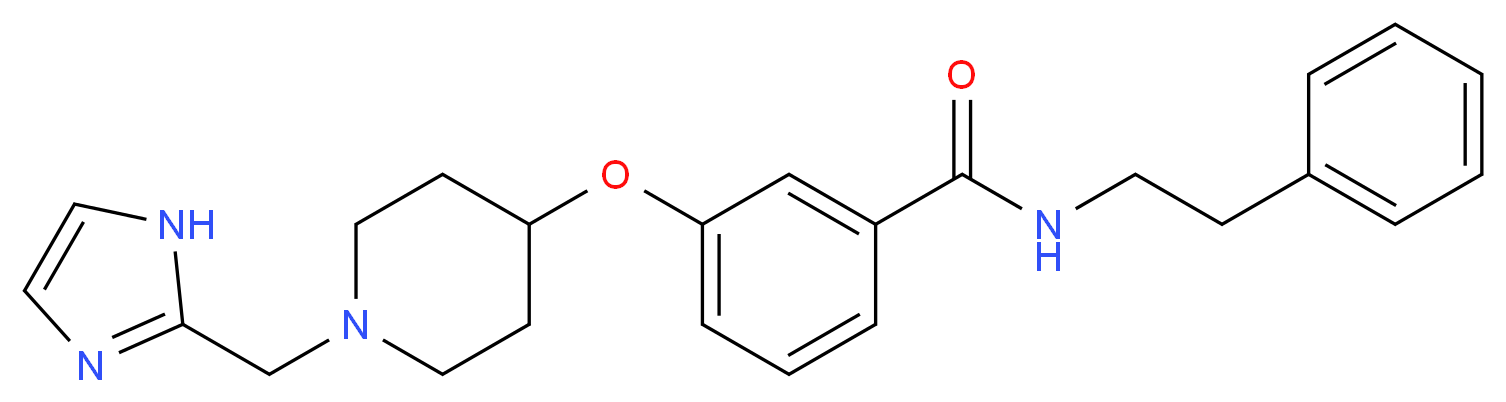 3-{[1-(1H-imidazol-2-ylmethyl)-4-piperidinyl]oxy}-N-(2-phenylethyl)benzamide_分子结构_CAS_)