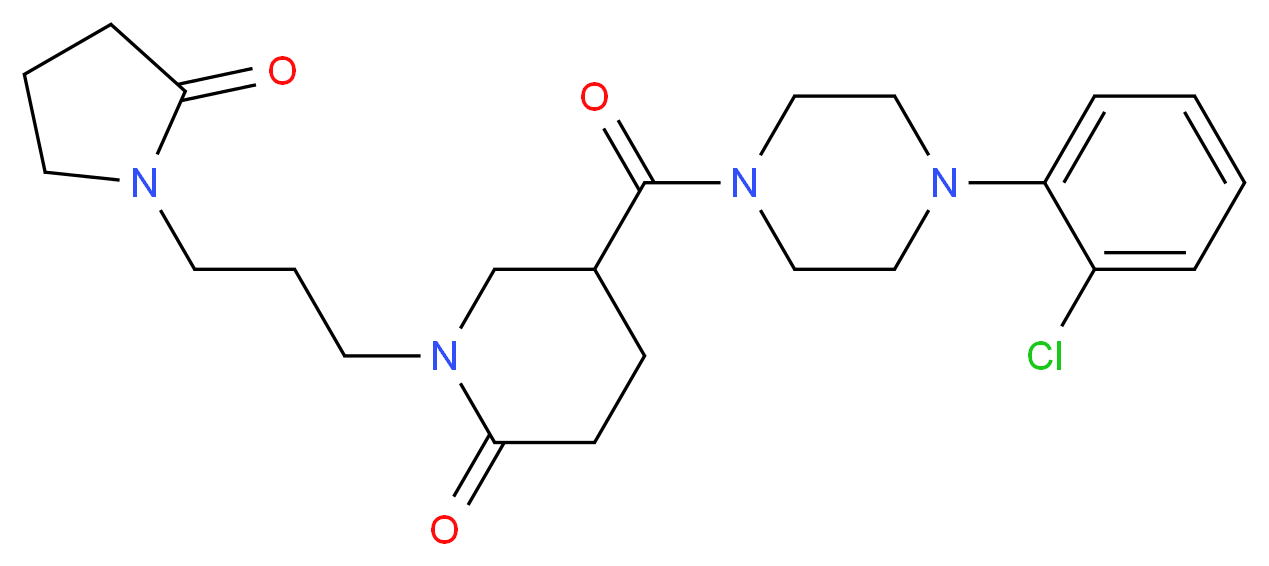 5-{[4-(2-chlorophenyl)-1-piperazinyl]carbonyl}-1-[3-(2-oxo-1-pyrrolidinyl)propyl]-2-piperidinone_分子结构_CAS_)