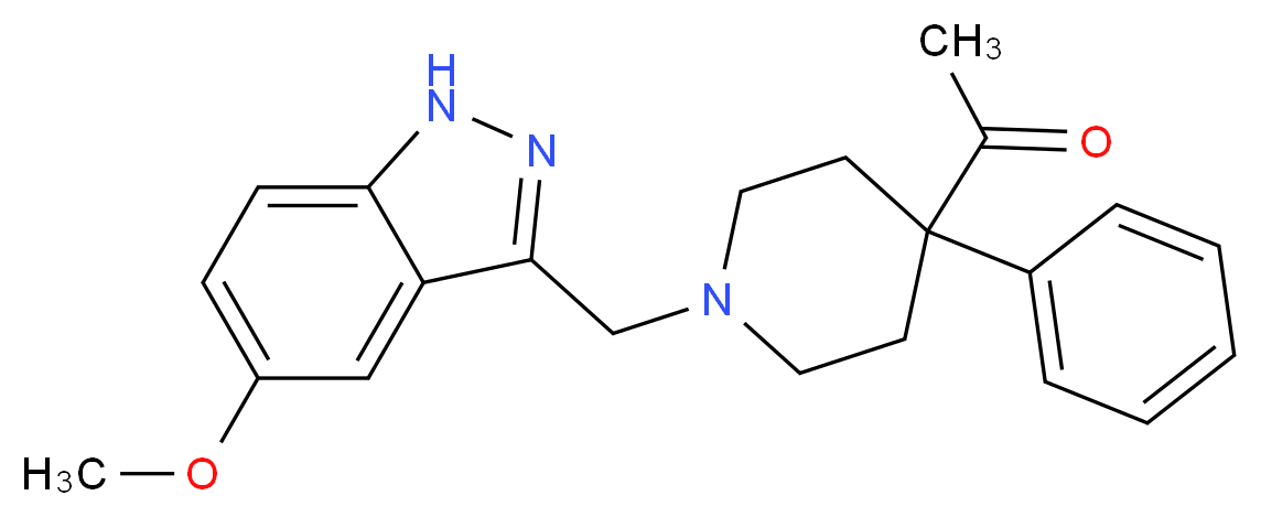 1-{1-[(5-methoxy-1H-indazol-3-yl)methyl]-4-phenyl-4-piperidinyl}ethanone_分子结构_CAS_)