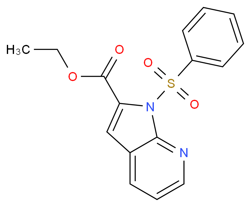 ethyl 1-(benzenesulfonyl)-1H-pyrrolo[2,3-b]pyridine-2-carboxylate_分子结构_CAS_146603-30-7