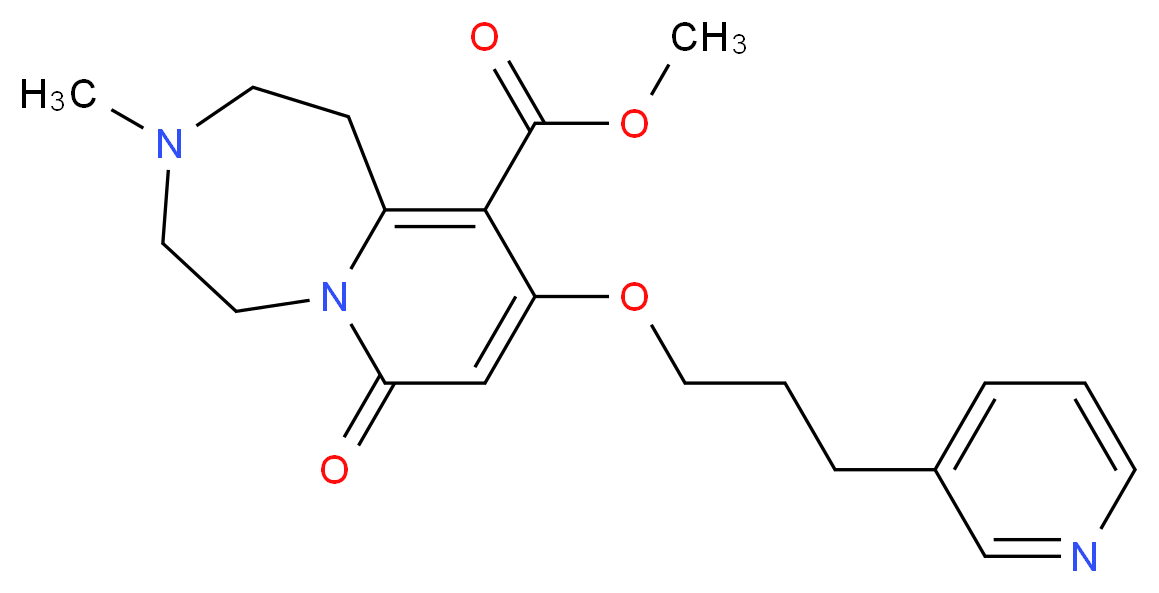 methyl 3-methyl-7-oxo-9-[3-(3-pyridinyl)propoxy]-1,2,3,4,5,7-hexahydropyrido[1,2-d][1,4]diazepine-10-carboxylate_分子结构_CAS_)