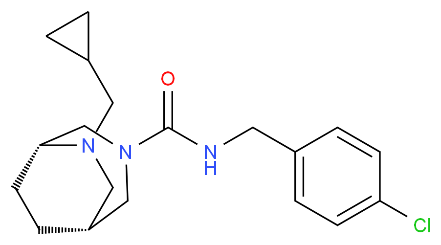 (1R*,5R*)-N-(4-chlorobenzyl)-6-(cyclopropylmethyl)-3,6-diazabicyclo[3.2.2]nonane-3-carboxamide_分子结构_CAS_)