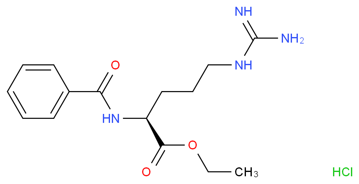 &alpha;-N-BENZOYL-L-ARGININE ETHYL ESTER HYDROCHLORIDE_分子结构_CAS_2645-08-1)