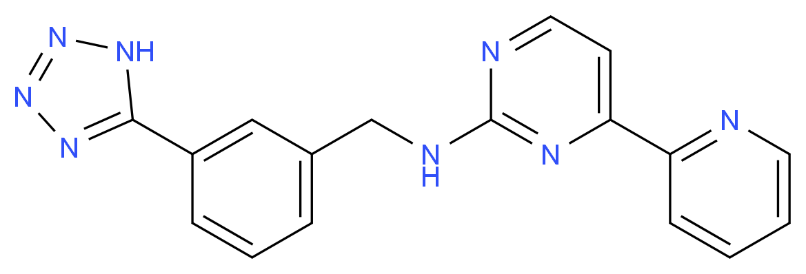 4-(2-pyridinyl)-N-[3-(1H-tetrazol-5-yl)benzyl]-2-pyrimidinamine_分子结构_CAS_)