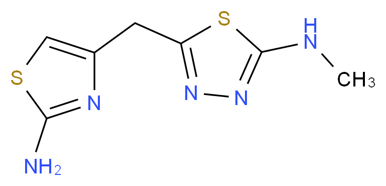 5-[(2-amino-1,3-thiazol-4-yl)methyl]-N-methyl-1,3,4-thiadiazol-2-amine_分子结构_CAS_690642-84-3