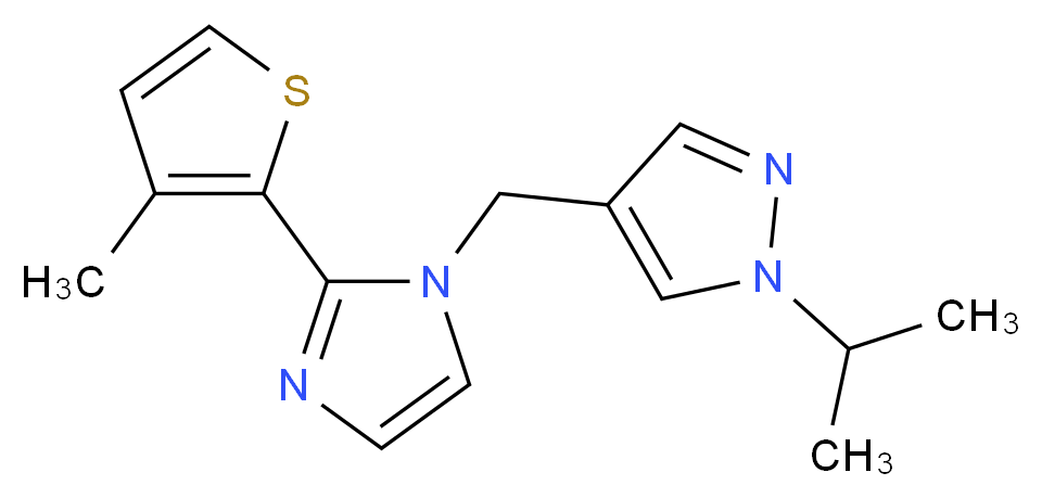 1-isopropyl-4-{[2-(3-methyl-2-thienyl)-1H-imidazol-1-yl]methyl}-1H-pyrazole_分子结构_CAS_)