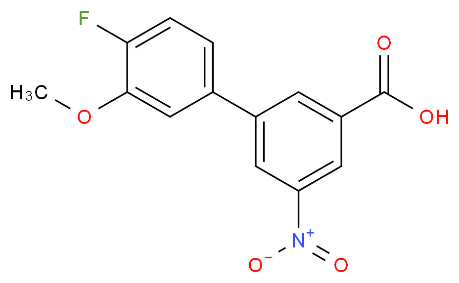 3-(4-fluoro-3-methoxyphenyl)-5-nitrobenzoic acid_分子结构_CAS_1261967-46-7