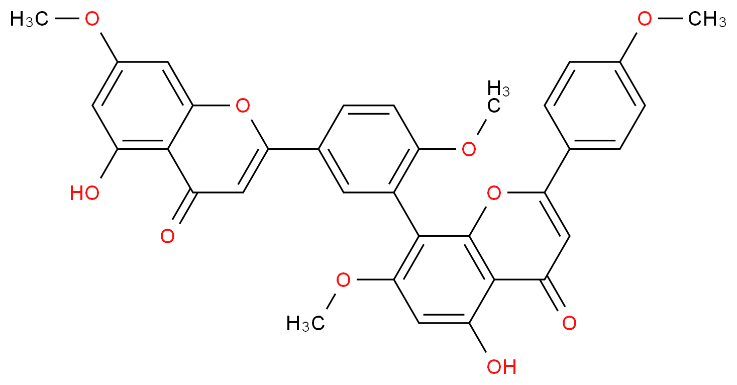 7''-O-Methylsciadopitysin_分子结构_CAS_3778-25-4)