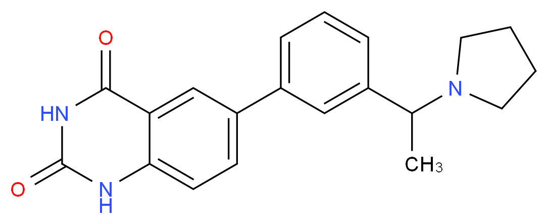 6-[3-(1-pyrrolidin-1-ylethyl)phenyl]quinazoline-2,4(1H,3H)-dione_分子结构_CAS_)