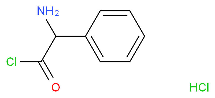 D-(-)-2-Phenylglycine chloride hydrochloride_分子结构_CAS_39878-87-0)
