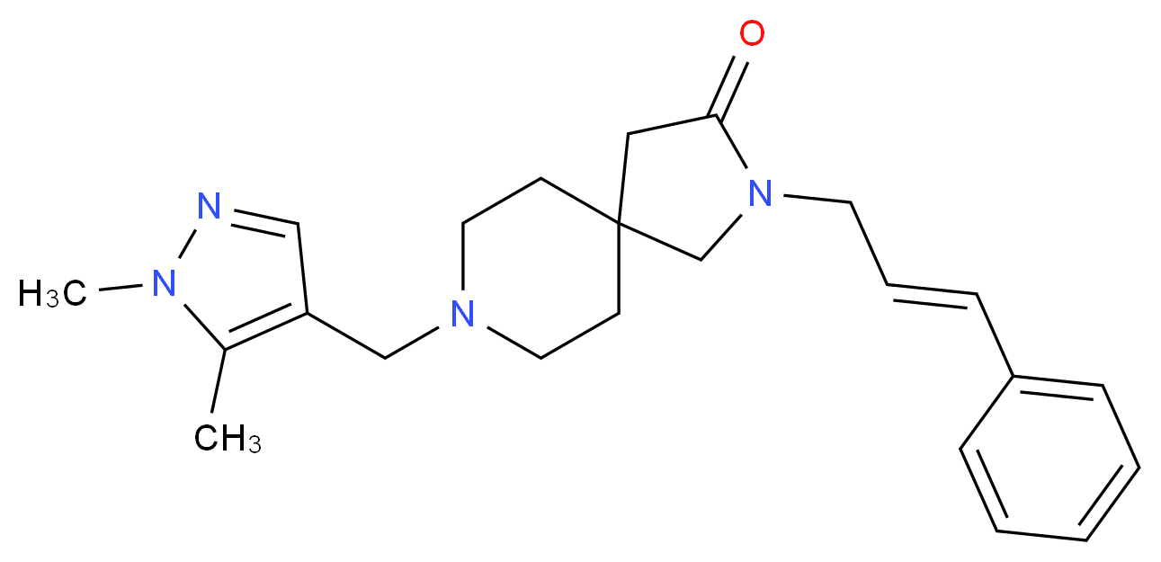 8-[(1,5-dimethyl-1H-pyrazol-4-yl)methyl]-2-[(2E)-3-phenyl-2-propen-1-yl]-2,8-diazaspiro[4.5]decan-3-one_分子结构_CAS_)