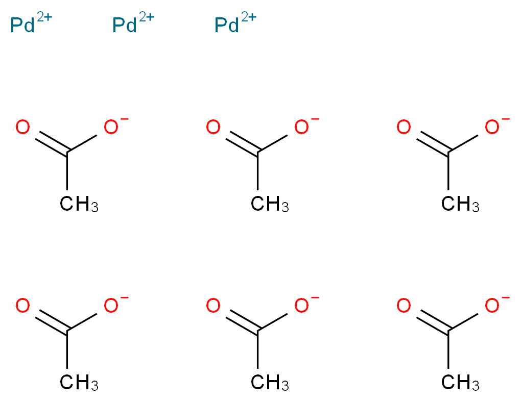 tripalladium(2+) ion hexaacetate_分子结构_CAS_3375-31-3