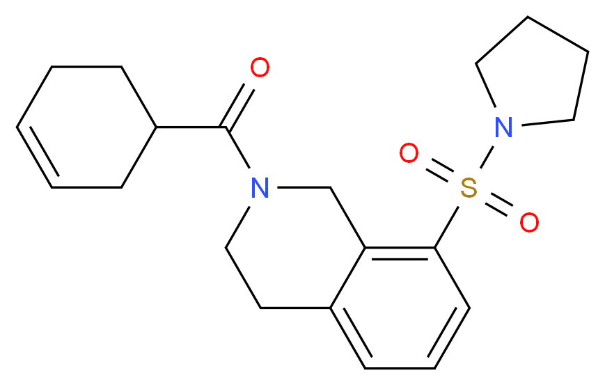 2-(cyclohex-3-en-1-ylcarbonyl)-8-(pyrrolidin-1-ylsulfonyl)-1,2,3,4-tetrahydroisoquinoline_分子结构_CAS_)
