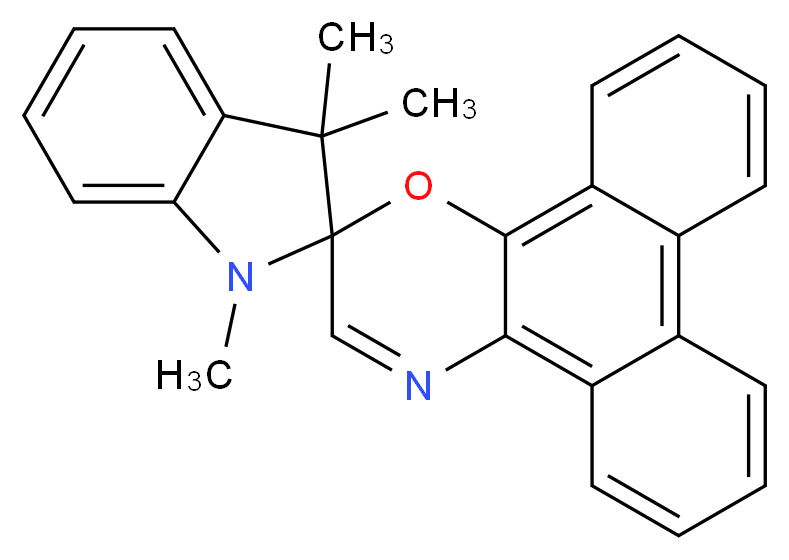 1,3-二氢-1,3,3-三甲基螺[2H-吲哚-2,3′-[3H]菲并[9,10-b](1,4)噁嗪]_分子结构_CAS_119980-36-8)