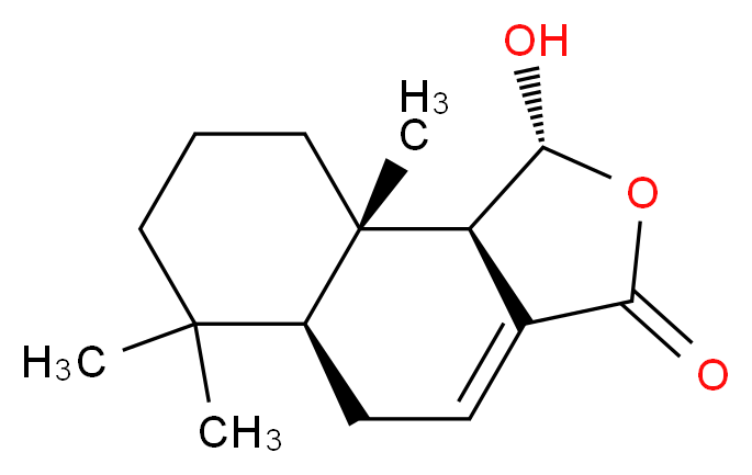 (1R,5aS,9aS,9bR)-1-hydroxy-6,6,9a-trimethyl-1H,3H,5H,5aH,6H,7H,8H,9H,9aH,9bH-naphtho[1,2-c]furan-3-one_分子结构_CAS_350986-74-2