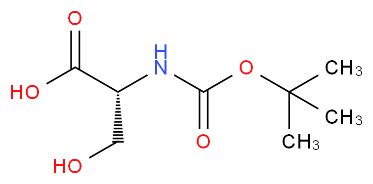 (2R)-2-{[(tert-butoxy)carbonyl]amino}-3-hydroxypropanoic acid_分子结构_CAS_3262-72-4