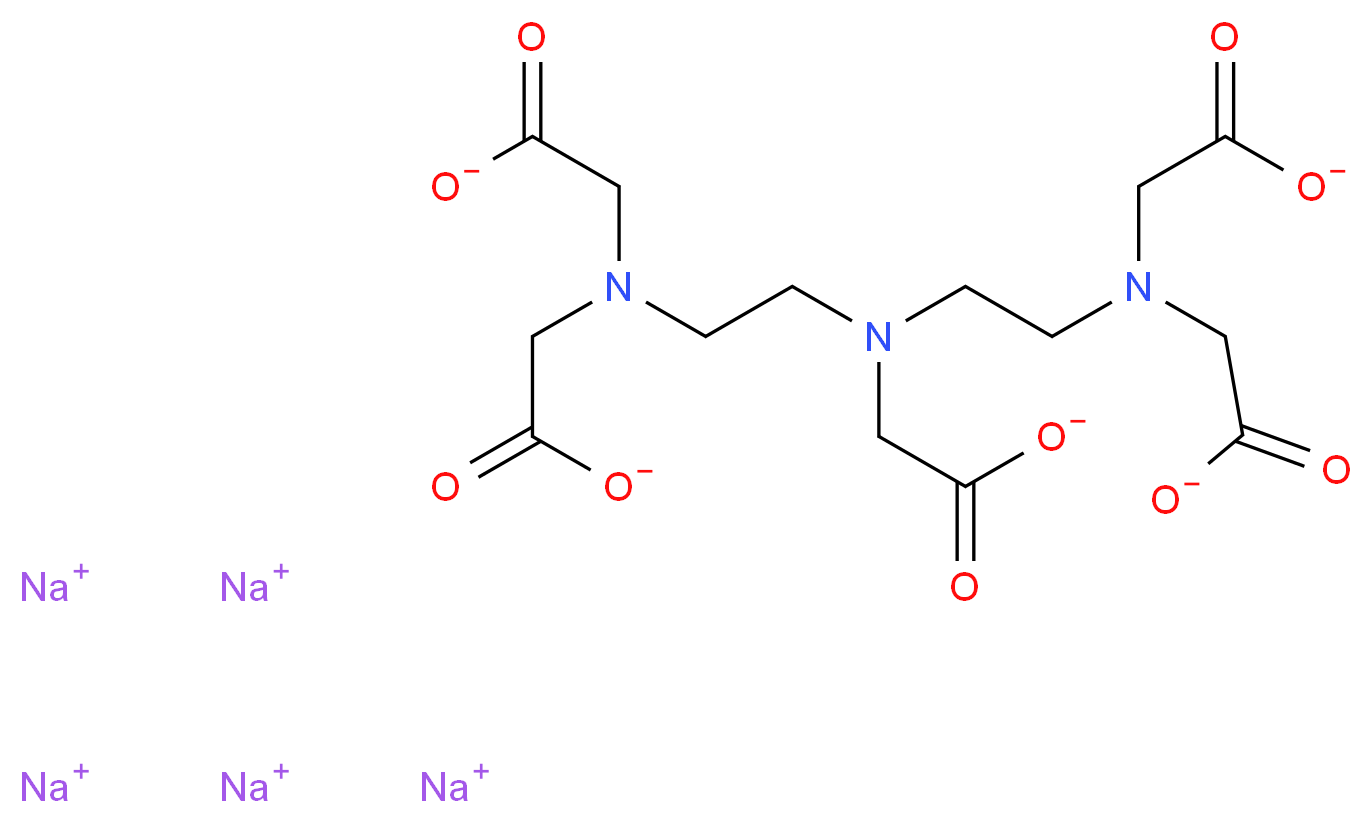 DIETHYLENETRIAMINE PENTAACETIC ACID SODIUM SALT 40% SOLUTION_分子结构_CAS_140-01-2)