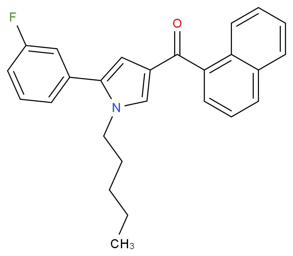 2-(3-fluorophenyl)-4-(naphthalene-1-carbonyl)-1-pentyl-1H-pyrrole_分子结构_CAS_914458-31-4