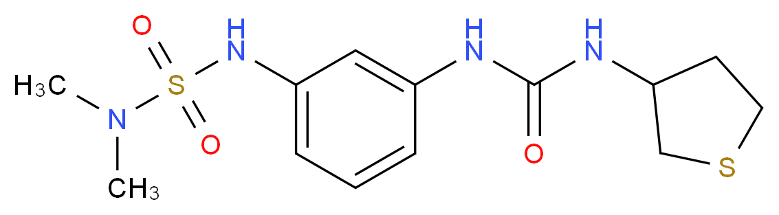 N-(3-{[(dimethylamino)sulfonyl]amino}phenyl)-N'-(tetrahydro-3-thienyl)urea_分子结构_CAS_)