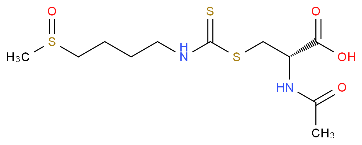 (2S)-2-acetamido-3-{[(4-methanesulfinylbutyl)carbamothioyl]sulfanyl}propanoic acid_分子结构_CAS_334829-66-2