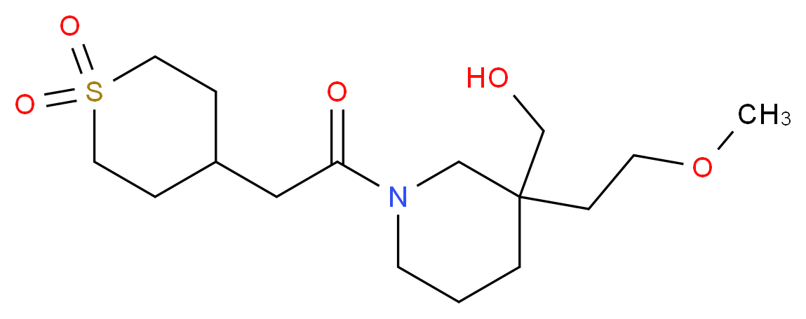 [1-[(1,1-dioxidotetrahydro-2H-thiopyran-4-yl)acetyl]-3-(2-methoxyethyl)-3-piperidinyl]methanol_分子结构_CAS_)