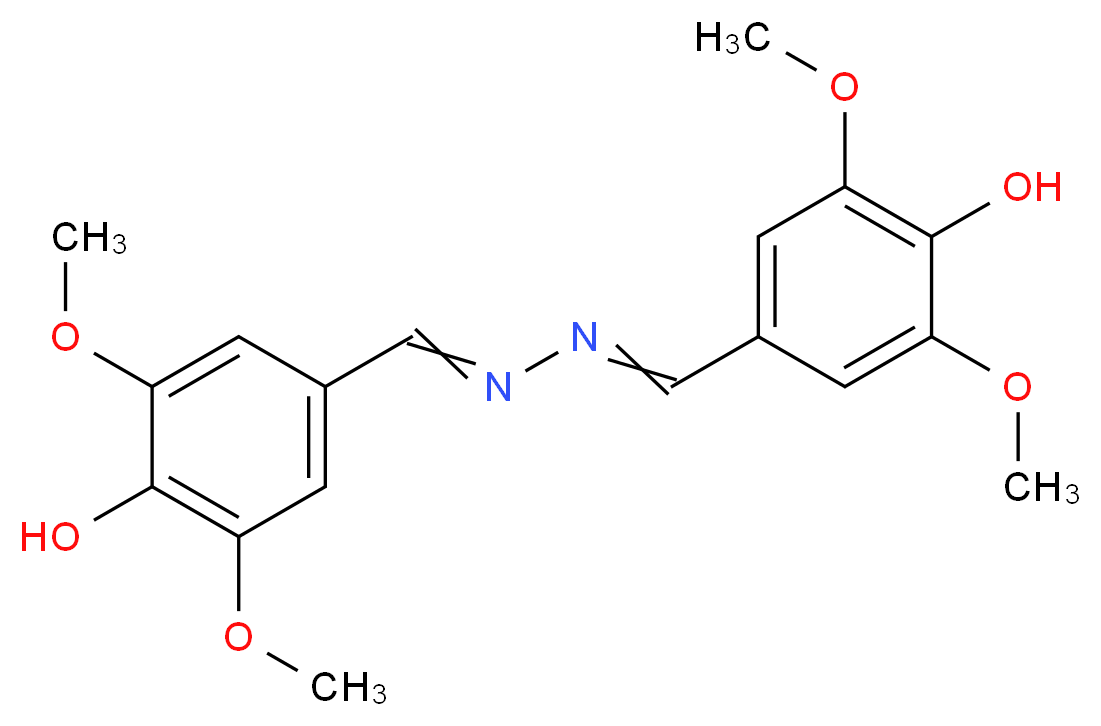 4-[(1E)-[(E)-2-[(4-hydroxy-3,5-dimethoxyphenyl)methylidene]hydrazin-1-ylidene]methyl]-2,6-dimethoxyphenol_分子结构_CAS_14414-32-5