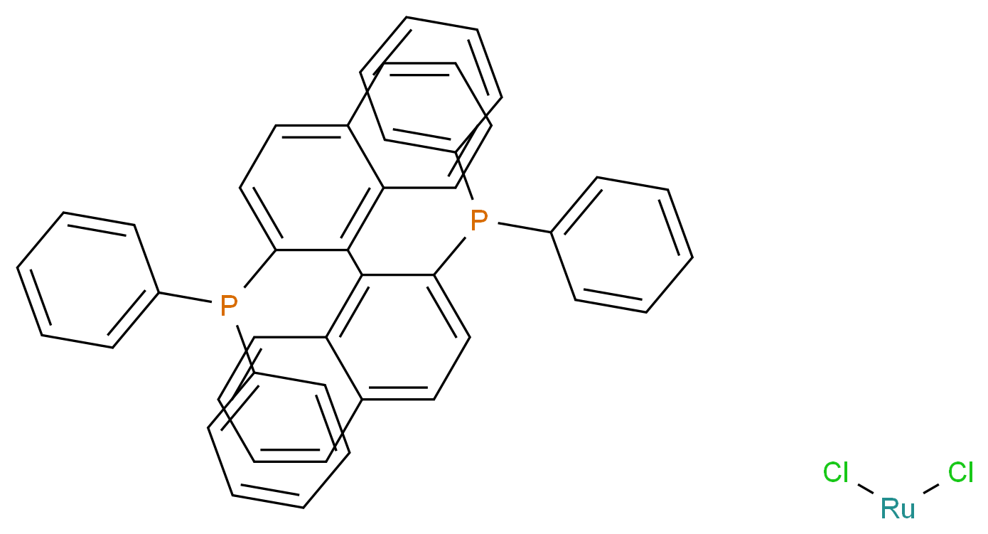 (R)-[2,2′-双(二苯基膦)-1,1′-联萘]二氯化钌_分子结构_CAS_132071-87-5)