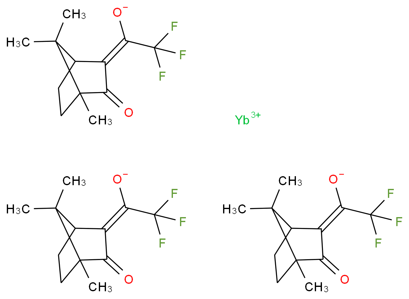 三氟乙酰樟脑酸镱_分子结构_CAS_38054-03-4)