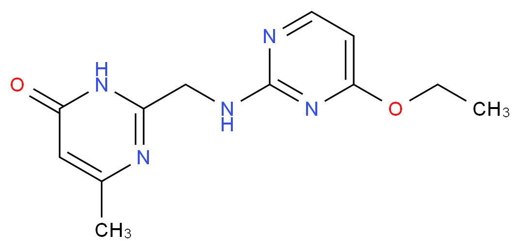2-{[(4-ethoxypyrimidin-2-yl)amino]methyl}-6-methylpyrimidin-4(3H)-one_分子结构_CAS_)