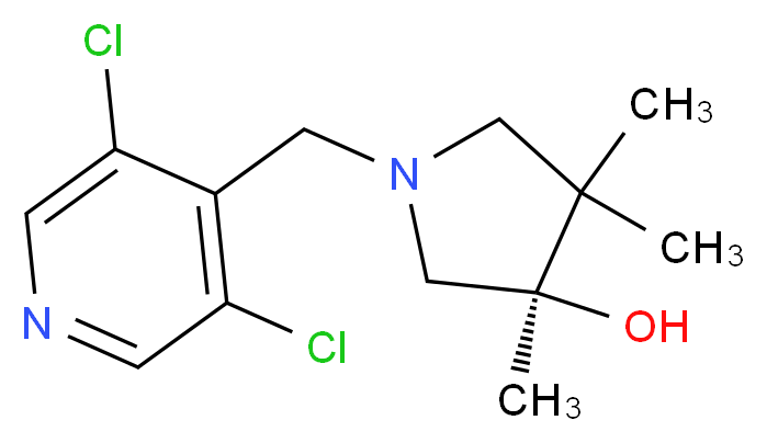 (3R)-1-[(3,5-dichloro-4-pyridinyl)methyl]-3,4,4-trimethyl-3-pyrrolidinol_分子结构_CAS_)