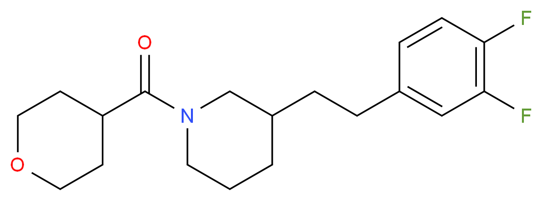3-[2-(3,4-difluorophenyl)ethyl]-1-(tetrahydro-2H-pyran-4-ylcarbonyl)piperidine_分子结构_CAS_)