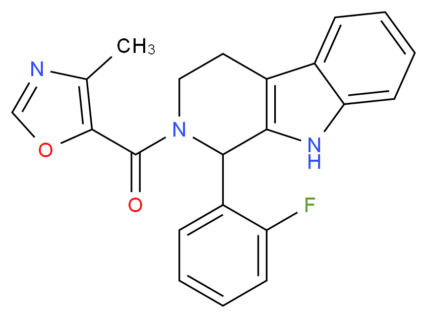 1-(2-fluorophenyl)-2-[(4-methyl-1,3-oxazol-5-yl)carbonyl]-2,3,4,9-tetrahydro-1H-beta-carboline_分子结构_CAS_)