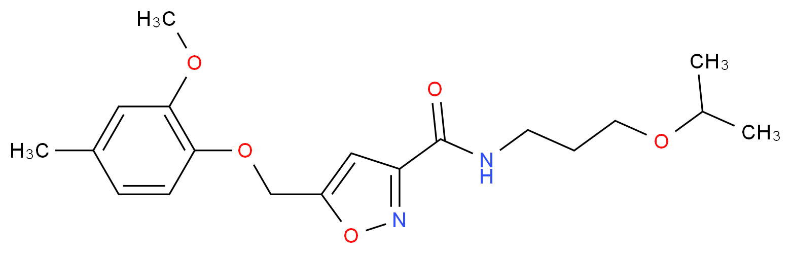 N-(3-isopropoxypropyl)-5-[(2-methoxy-4-methylphenoxy)methyl]-3-isoxazolecarboxamide_分子结构_CAS_)