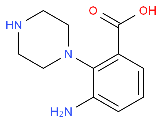 3-amino-2-(piperazin-1-yl)benzoic acid_分子结构_CAS_394655-10-8