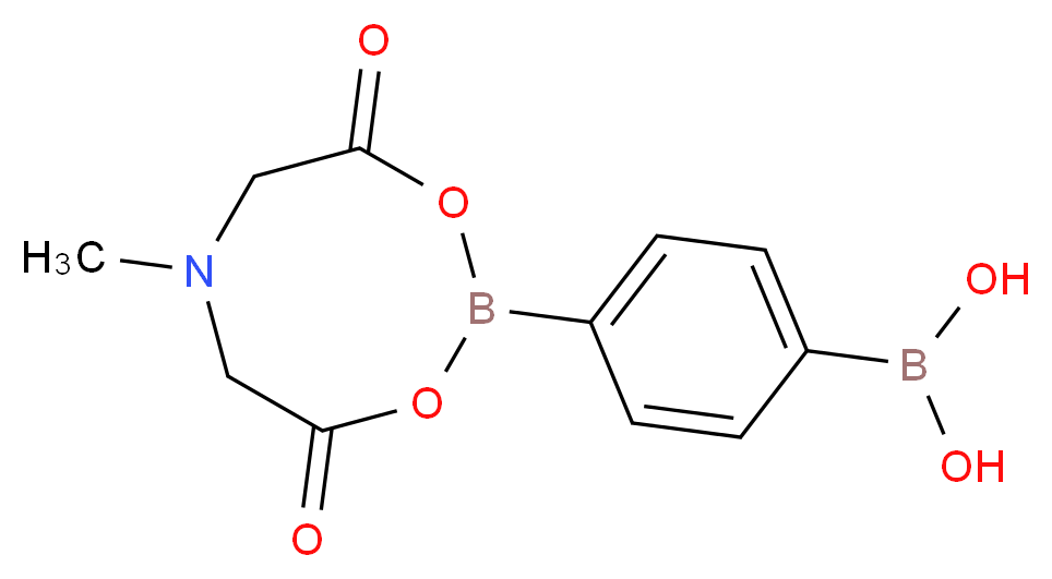 [4-(6-methyl-4,8-dioxo-1,3,6,2-dioxazaborocan-2-yl)phenyl]boronic acid_分子结构_CAS_1104665-01-1