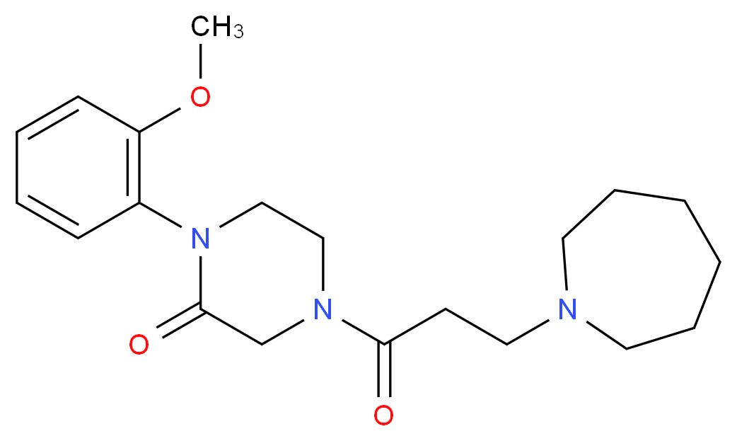 4-[3-(1-azepanyl)propanoyl]-1-(2-methoxyphenyl)-2-piperazinone_分子结构_CAS_)