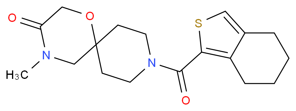 4-methyl-9-(4,5,6,7-tetrahydro-2-benzothien-1-ylcarbonyl)-1-oxa-4,9-diazaspiro[5.5]undecan-3-one_分子结构_CAS_)