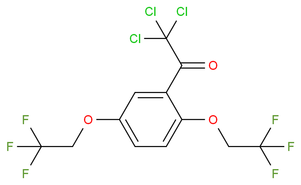 1,4-Bis(2,2,2-trifluoroethoxy)-2-(trichloroacetyl)benzene 97%_分子结构_CAS_76784-42-4)