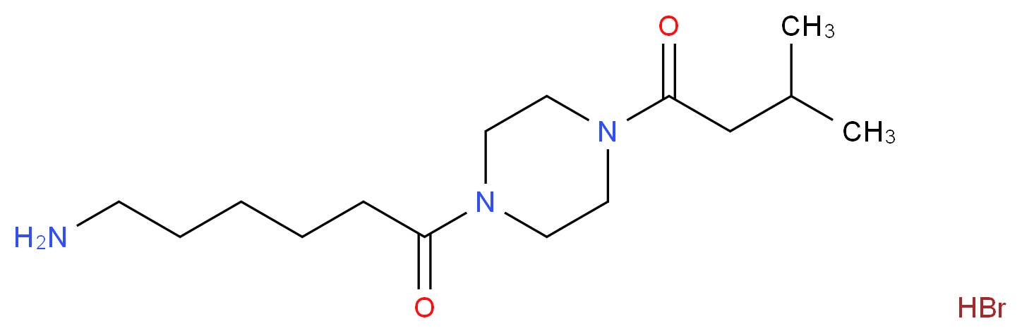 6-amino-1-[4-(3-methylbutanoyl)piperazin-1-yl]hexan-1-one hydrobromide_分子结构_CAS_644961-61-5
