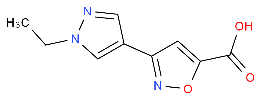 3-(1-Ethyl-1H-pyrazol-4-yl)-isoxazole-5-carboxylic acid_分子结构_CAS_)