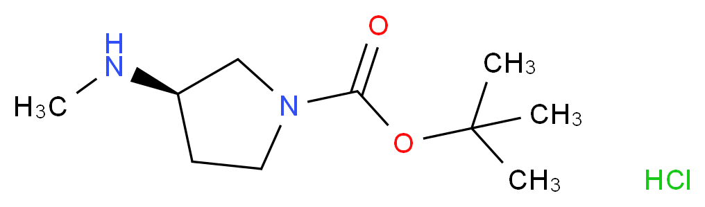 tert-butyl (3R)-3-(methylamino)pyrrolidine-1-carboxylate hydrochloride_分子结构_CAS_1004538-35-5